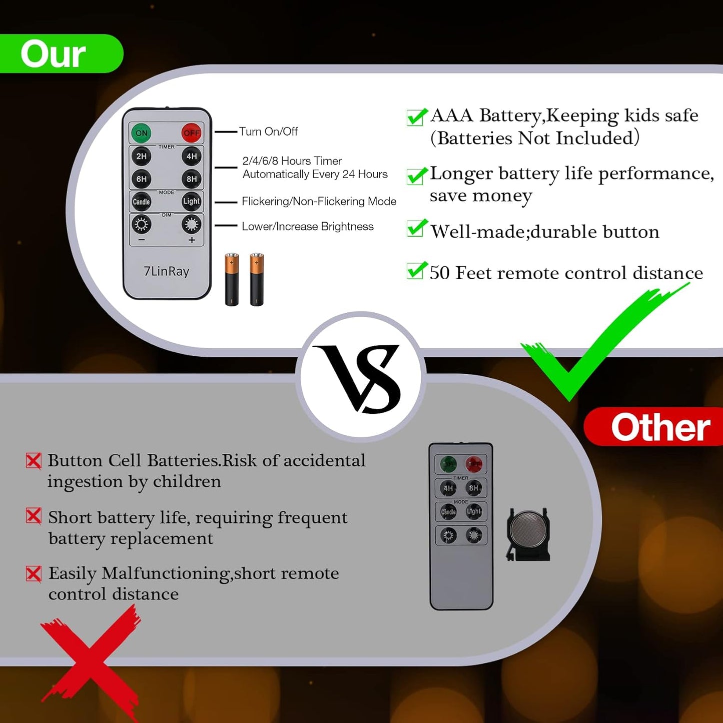 Large Outdoor Waterproof Flameless Candles with Remote and Timers, Battery Operated LED Flickering Pillar Candles, Long-Lasting, Ivory Plastic, D 4" x H 6", 1 Pack