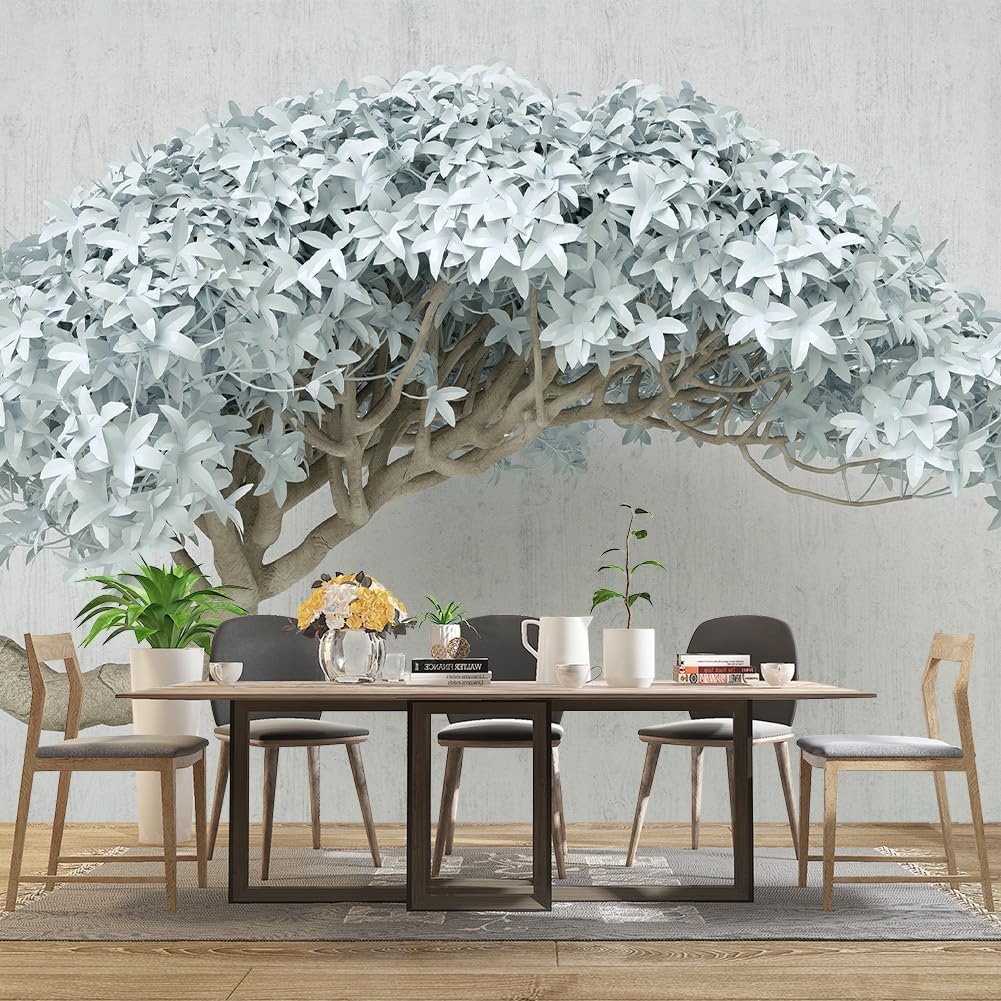 Modern Abstract Tree Wallpaper for Bedroom 3D Mural Living Room Large Wall Mural Room Adhesive Fabric Decor - 91"x65"（Not Peel and Stick）