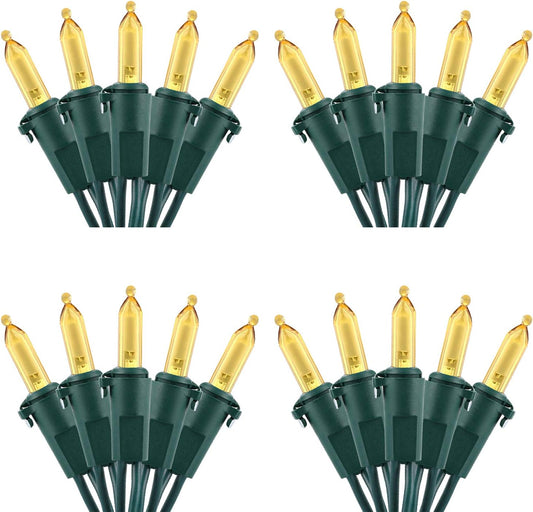 Brizled 4 Pack LED Christmas Lights, 100 LED 33ft Christmas String Lights, 120V UL Certified Connectable Xmas Tree Light Mini Xmas Light for Home Tree Patio Indoor and Outdoor Decorations, Warm White