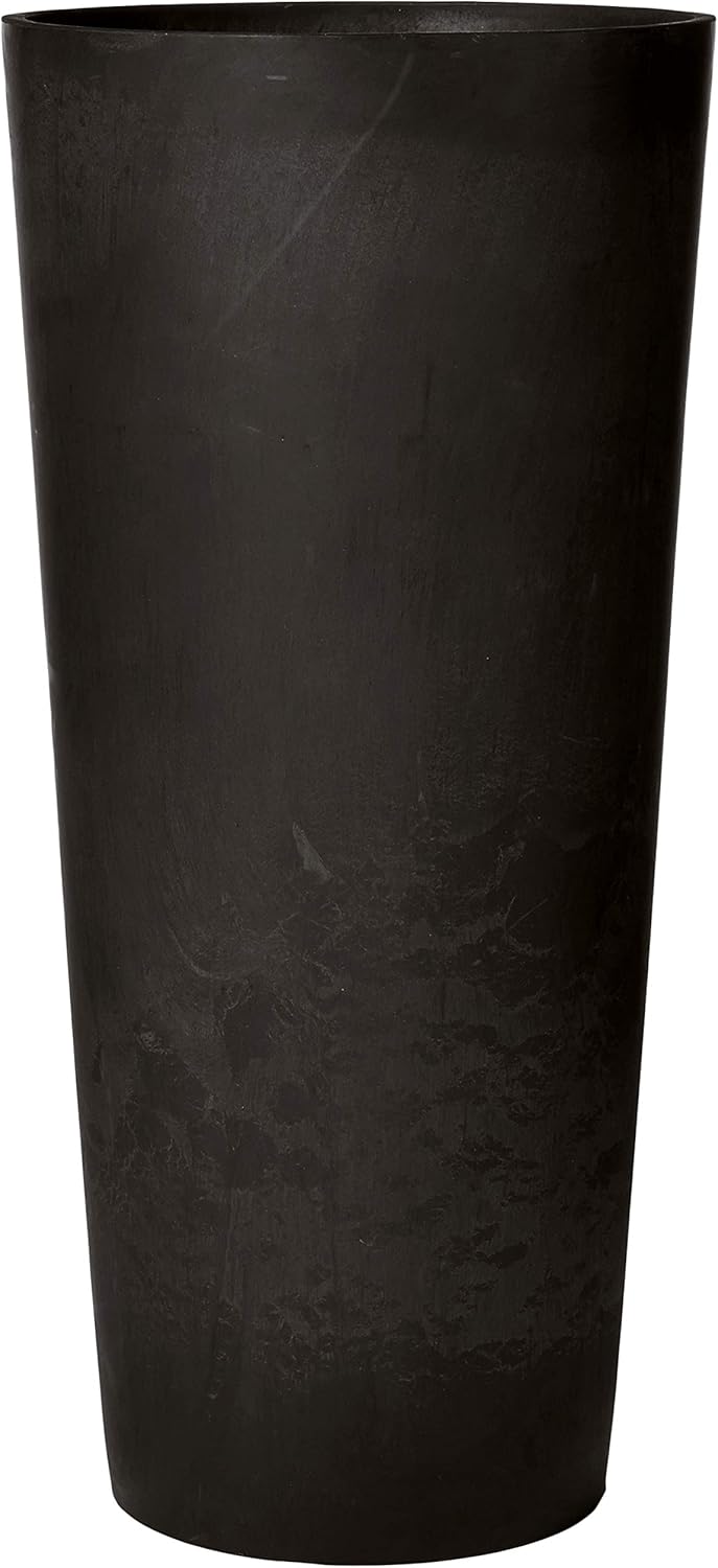 PSW S32BK Contempo Tall Round Planter, 13 by 13 by 28-Inch, Black