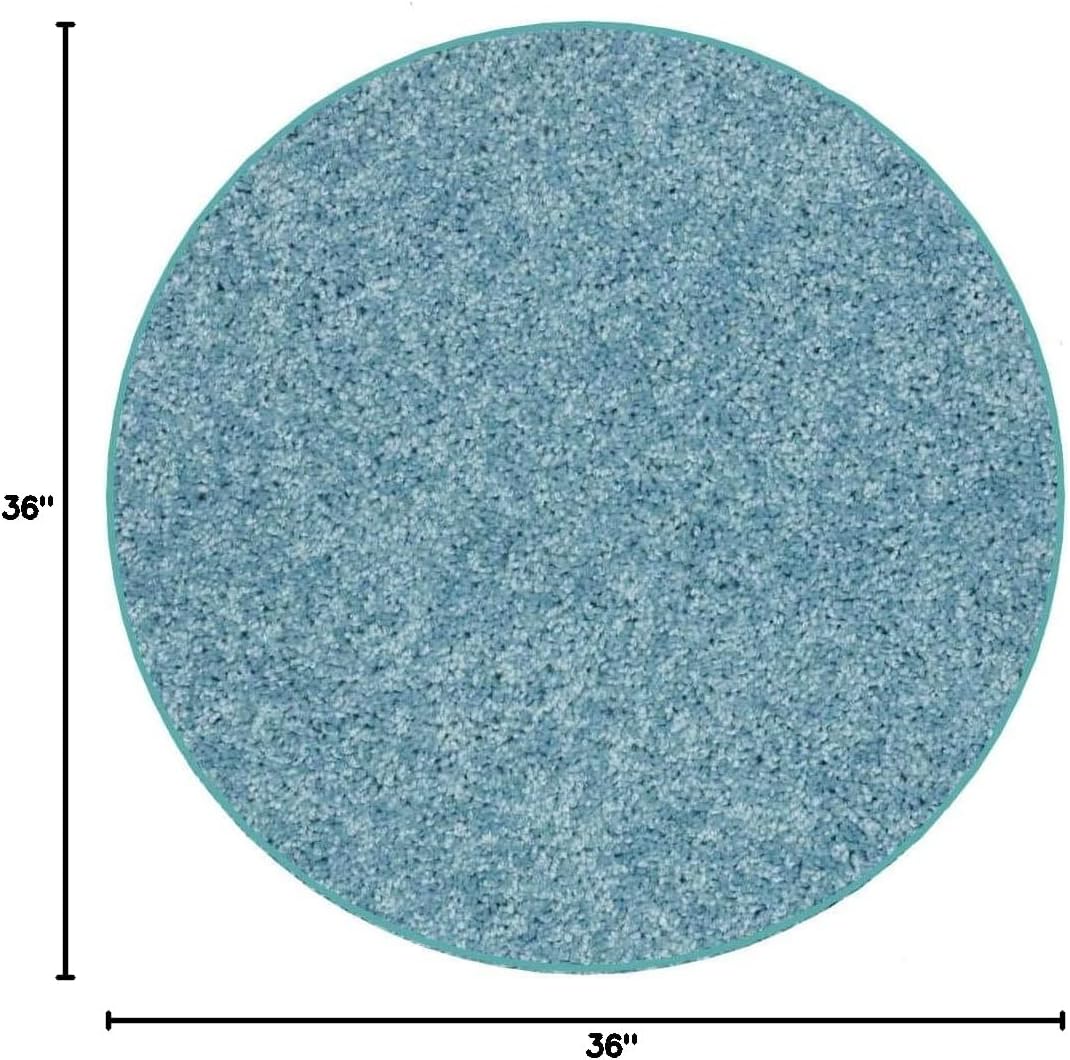 KOECKRITZ Soft and Colorful Kids Classroom Area Rugs (Passes Flammability Pill Test) Many Sizes and Bright Colors to Select from (3' Round, Surf)