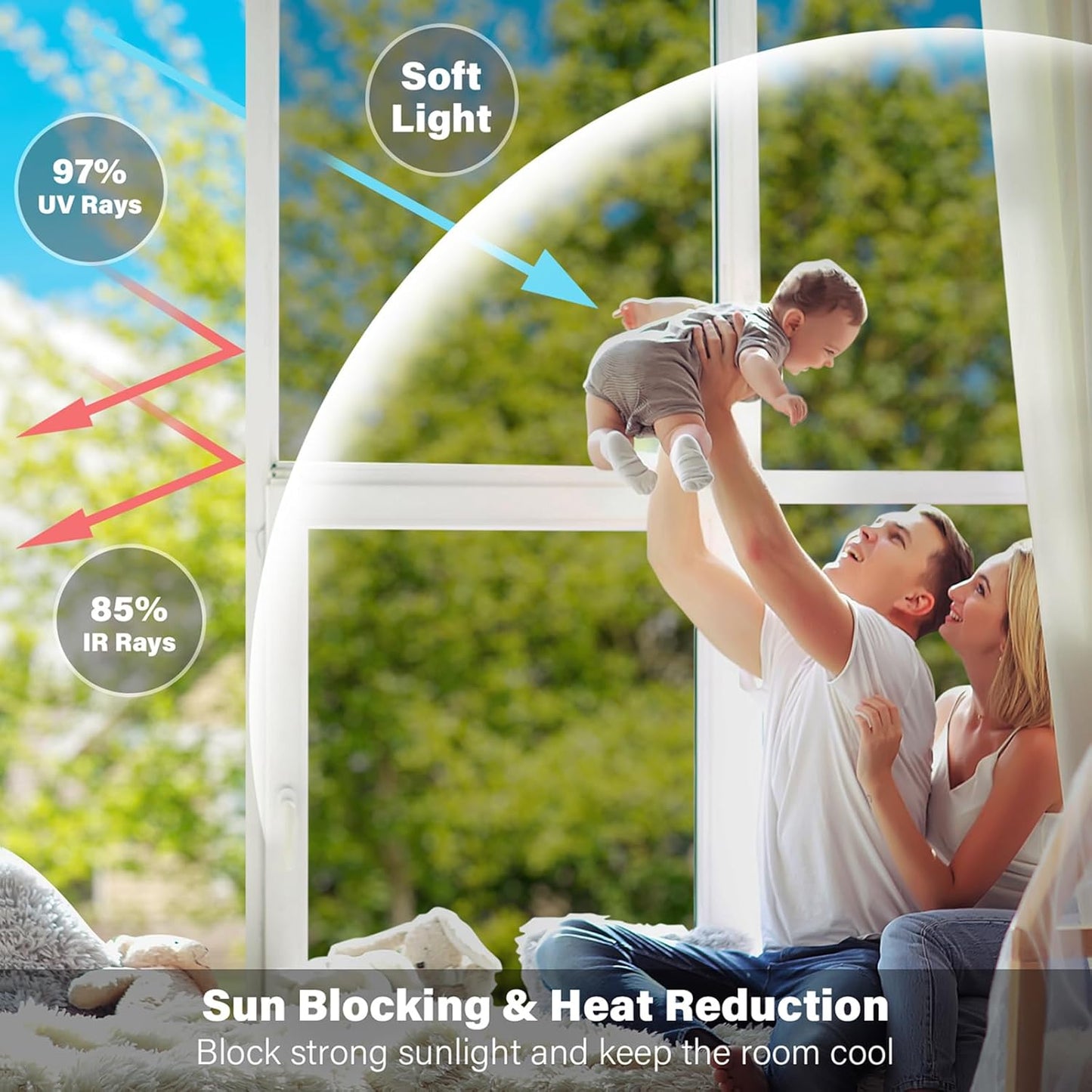 Kromapolis One Way Window Privacy Film Reflective Mirror Home Window Tint, Daytime Privacy Heat Control Anti UV Glass Tinting Static Cling (Silver, 23.6 x 118.1 inch)