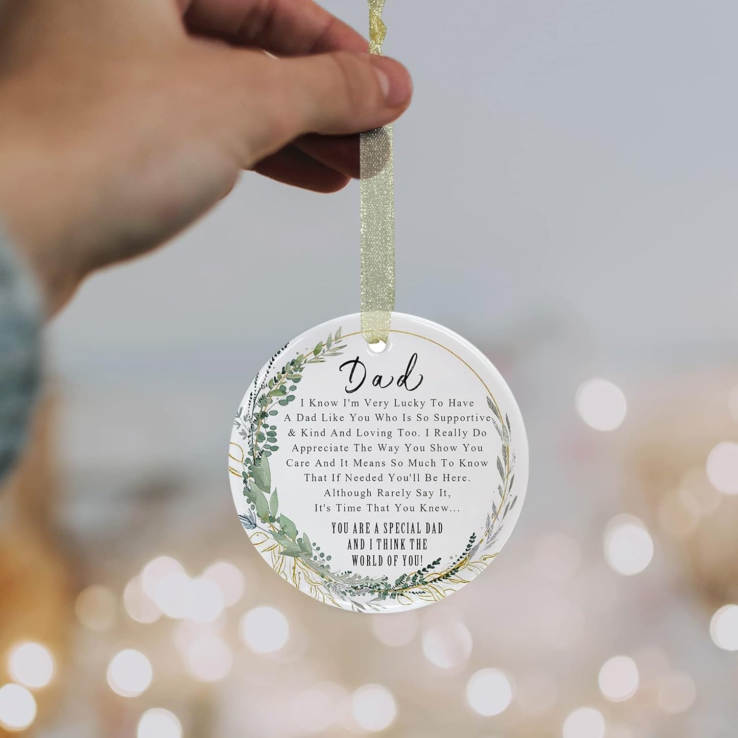 Dad Ornaments 2025 Father Ohday Best Dad Ever Gift Father Day Dournament Dad Christmas Ornament for Father from Son&Daughter Forever Ornament Father's Day Dad's Birthday (2.9"