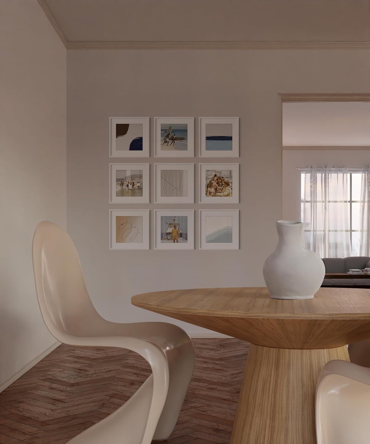 HAUS AND HUES 16x16 White Metal Picture Frames Matted to 12x12 - Features Premium Aluminum & Hanging Hardware, Shatterproof Plexiglass - Ideal for Home, Room, Office (16x16 in, White, Set of 25)