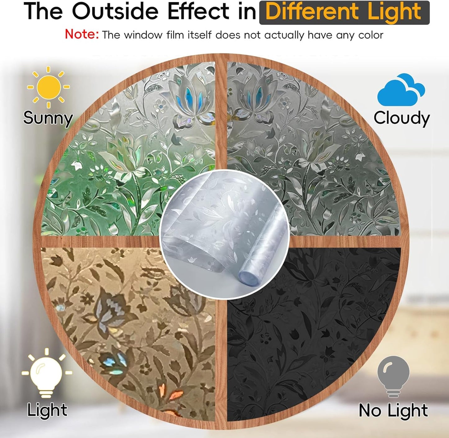 Rainbow Window Privacy Film Decorative, Stained Glass Window Tint for Home, 3D Decals Window Clings for Glass Windows, Static Cling Window Sticker, Suncatcher Window Cover,17.5" by 78.74"