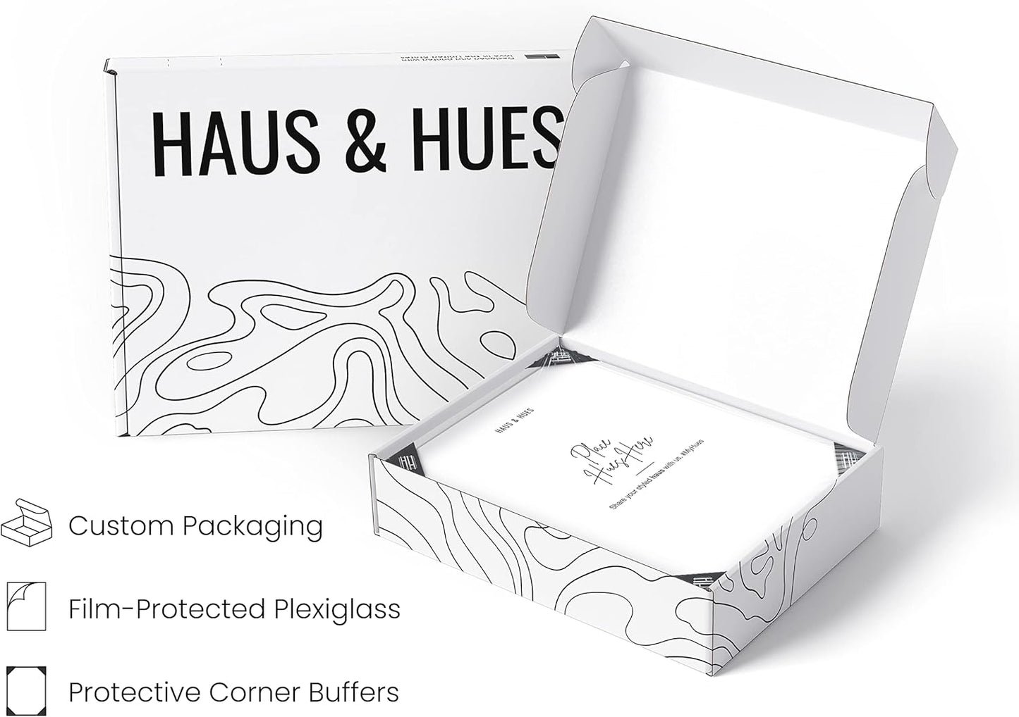 HAUS AND HUES 20x30 White Metal Picture Frames - Features Premium Aluminum, Vertical & Horizontal Hang, Shatterproof Plexiglass - Perfect for Home, Room, Office (20x30 in, White, Set of 4)