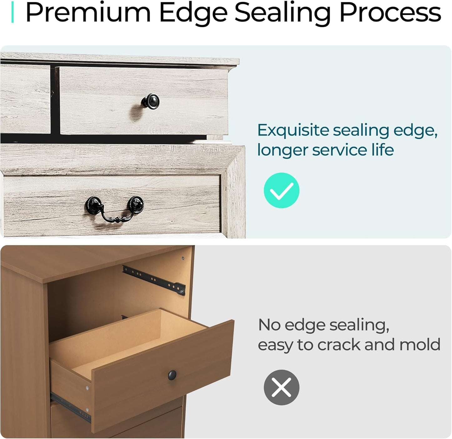 LINSY HOME 9 Drawers Dresser for Bedroom, Wood Bedroom Chest of Drawers, Farmhouse Tall Dresser for Closet, Dressers Organizer for Living Room, Hallway, Beige