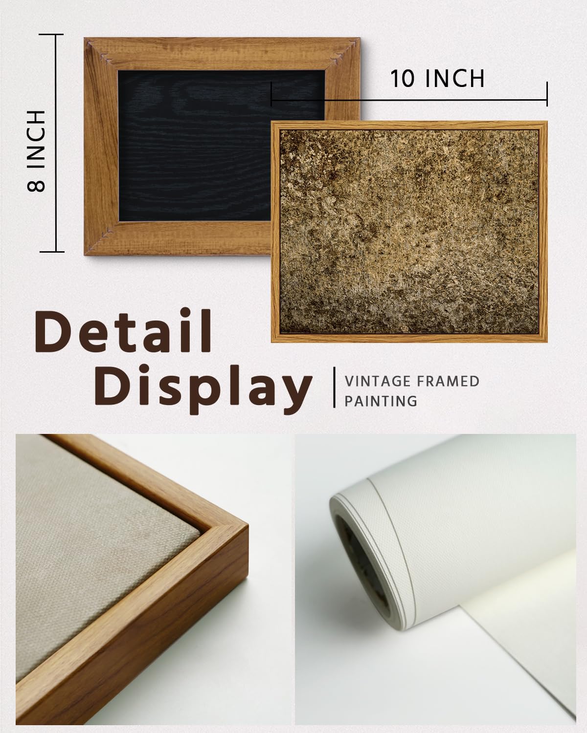 VIYYIEA Framed Canvas Wall Art Home Decor Abstract Textured Wall Prints Modern Bedroom Wall Decor Boho Art Room Décor Chic Wall Pictures Aesthetic Prints Artwork for Living Room Bathroom Decor 8x10in