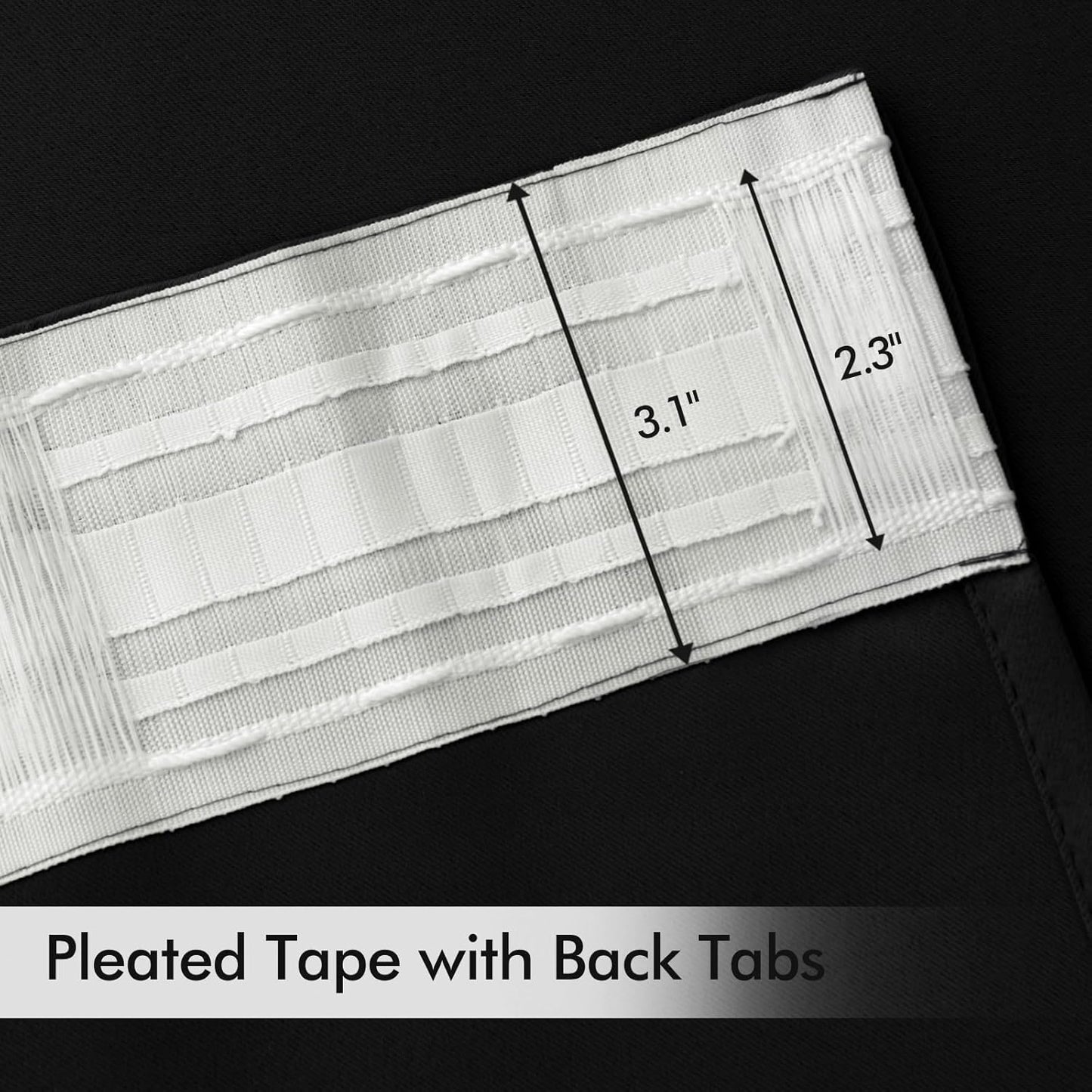 MIULEE Back Tab Blackout Curtains 92 Inch Long 2 Panels Set for Living Room Bedroom, Halloween Black Rod Pocket/Pinch Pleated Thermal Insulated Room Darkening Light Blocking Floor to Ceiling Drapes