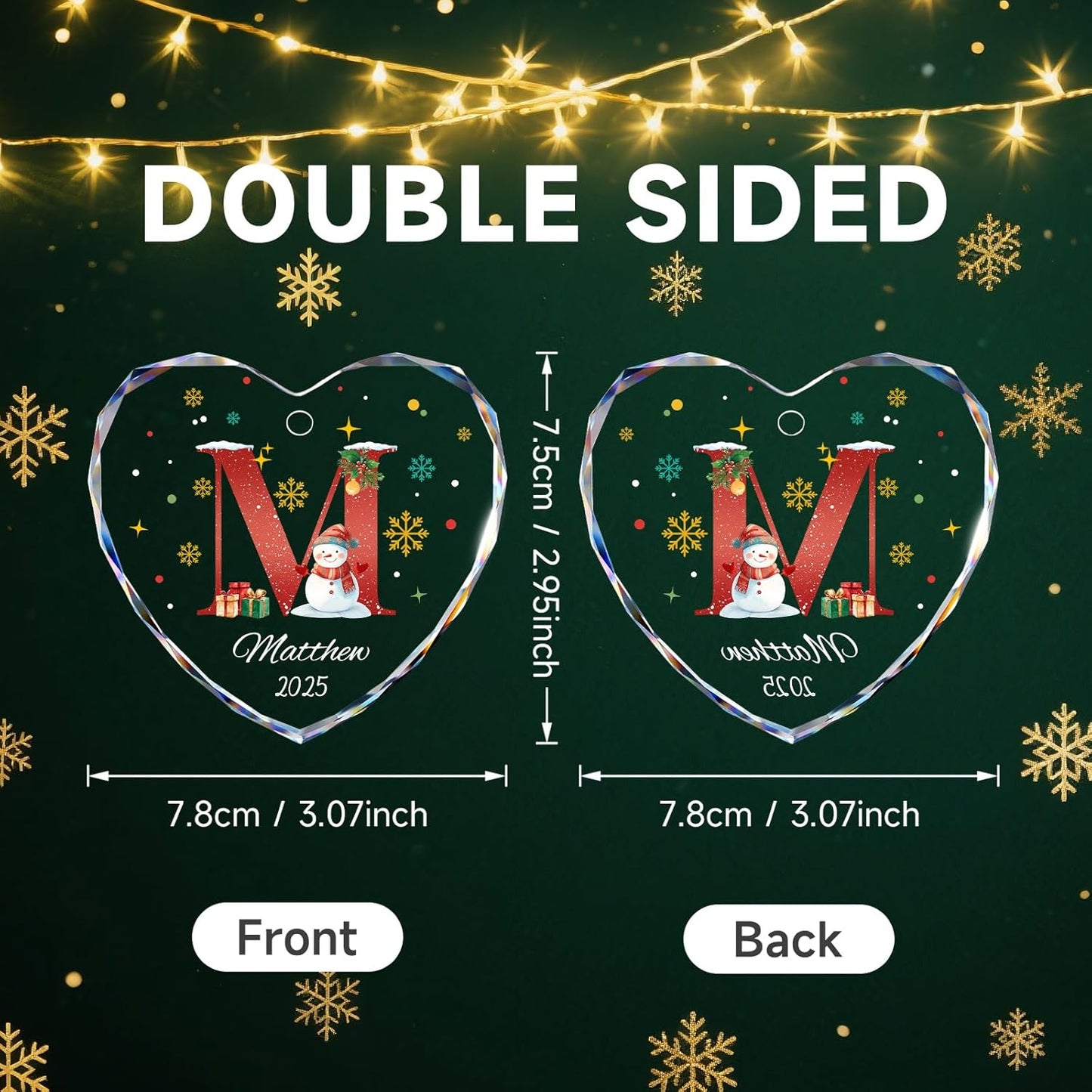 Personalized Christmas Ornaments with Names, Name Ornaments for Christmas Tree, Letter Custom Christmas Ornament for Kids and Adults, Stocking Name Tags