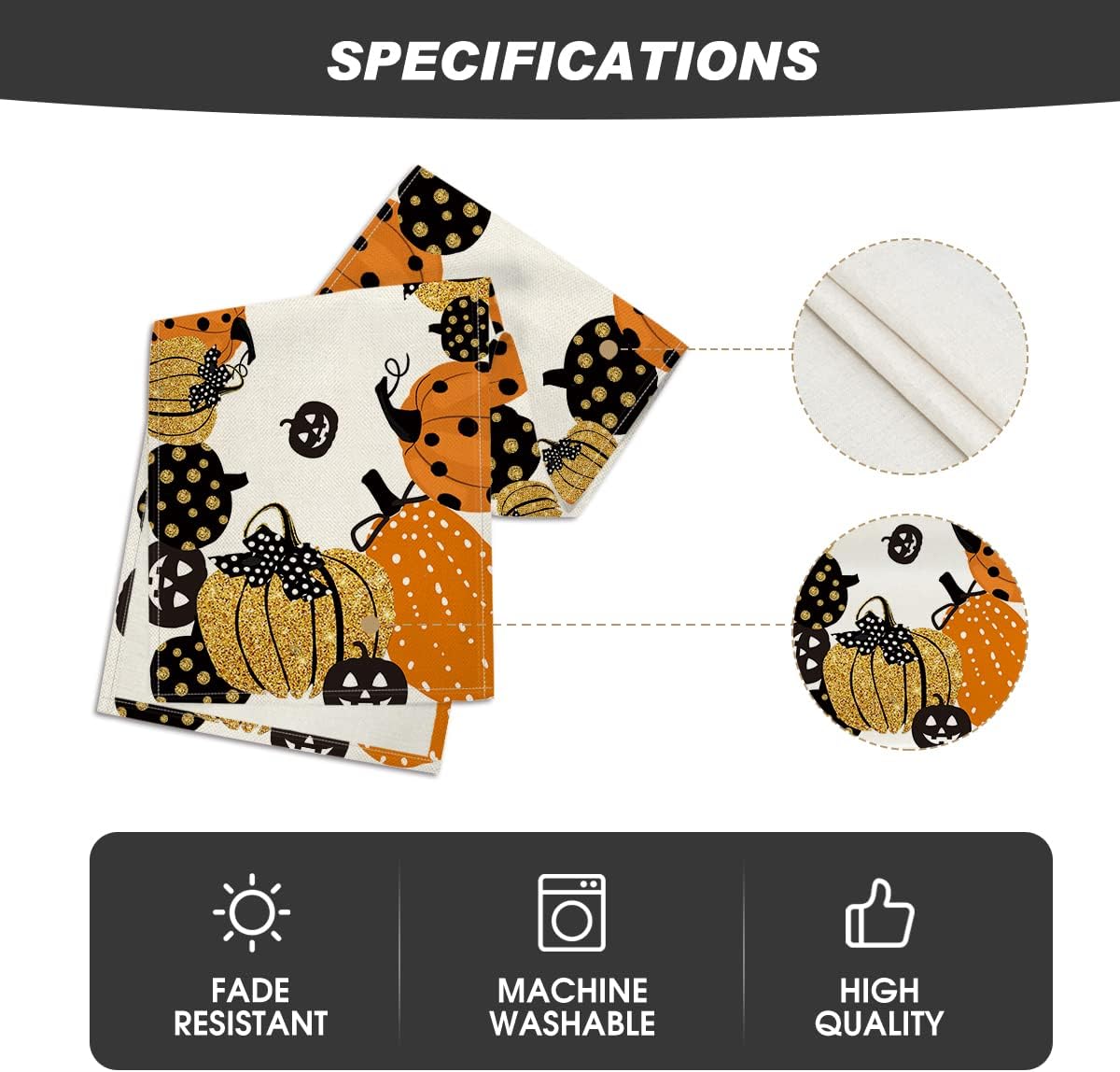 Artoid Mode Halloween Jack-O-Lantern Pumpkin Table Runner, Holiday Kitchen Dining Table Decoration for Indoor Outdoor Home Party Decor 13 x 120 Inch