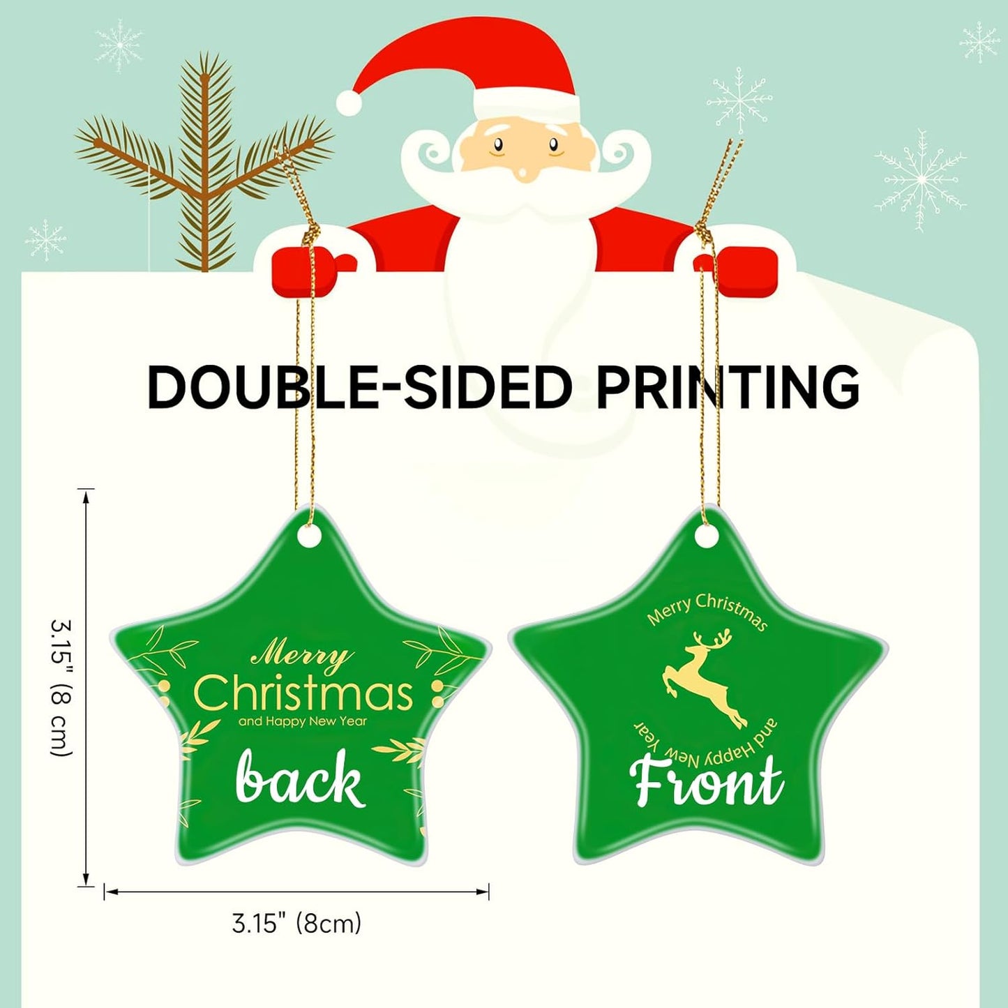 Personalized Christmas Ornaments 2025, Ceramic Custom Photo Text Hanging Ornament Customized Christmas Tree Decorations Gift for Family, Kids, Friends, Couples, Wedding