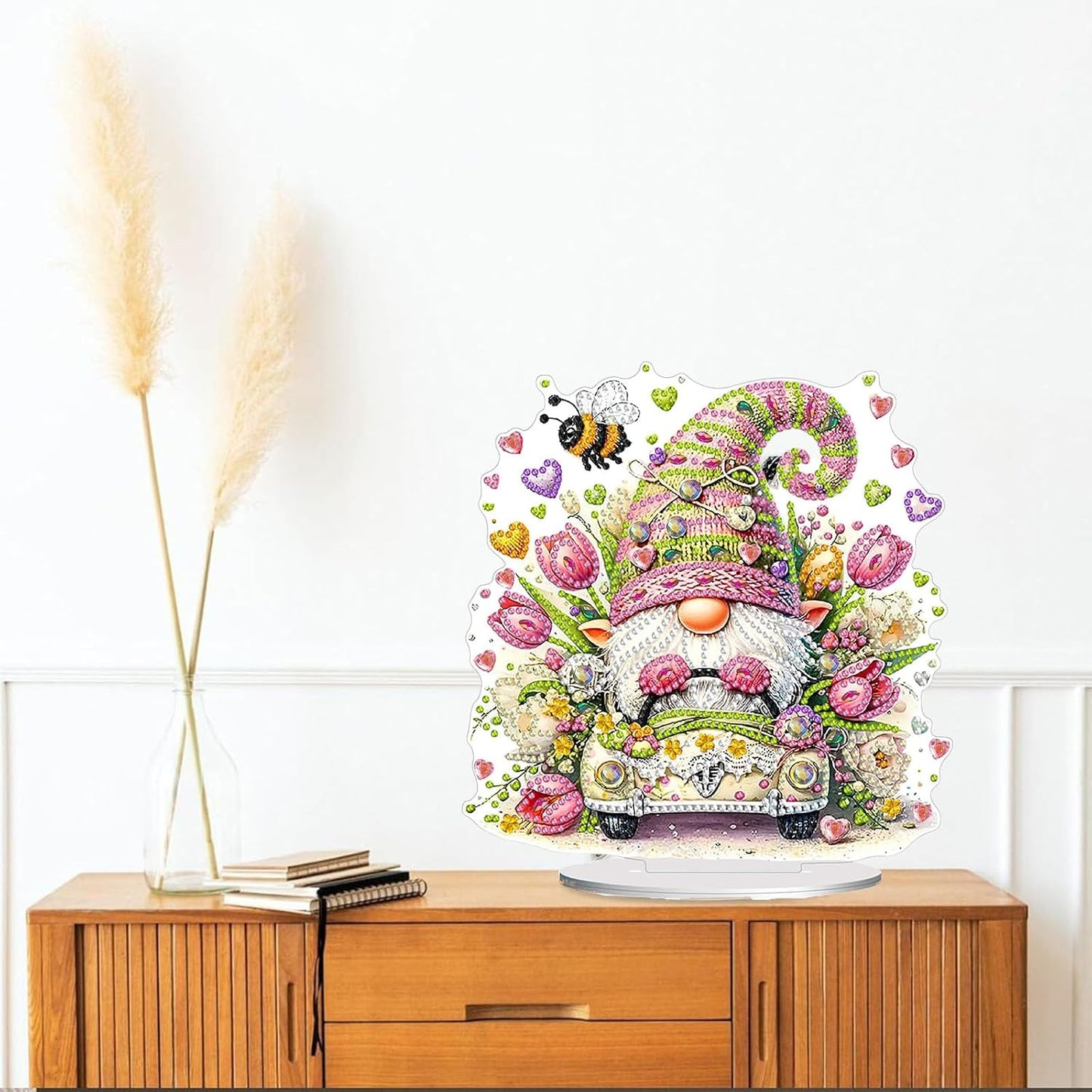 Diamond Painting Kits for Adults Beginners, 5D Full Drill Dwarf Crystal Art Desktop Ornament, DIY Single Sided Home Office Desk Decor, Creative Craft Gift Set with Tools