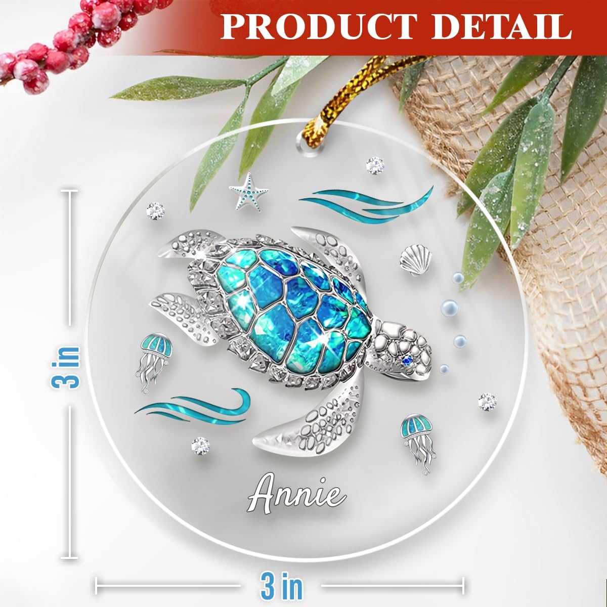 Personalized Memorial Grandma Christmas Custom Photo Acrylic Ornament 2024 for Christmas in Heaven Remembrance Grandma Sympathy Gift