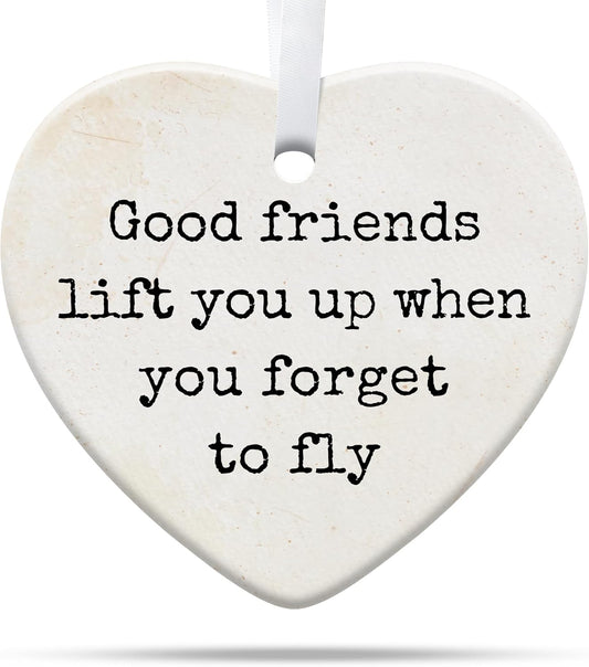 Friendship Gifts for Women, Best Friend, Funny, Work Besties, Sister, Friend Ornaments for Women, Ceramic Christmas Ornaments (Friend 3)