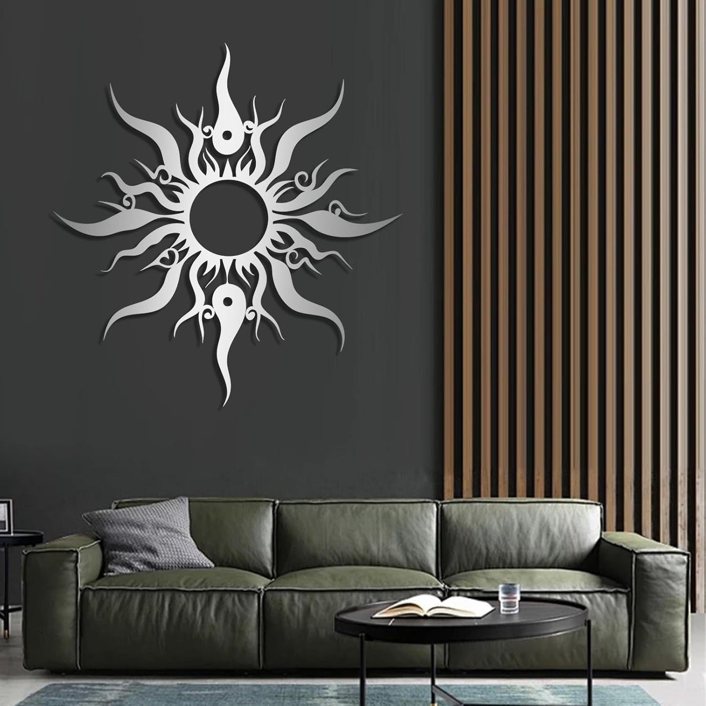 Hotuijxca Metal Wacky Sun Wall Art, Wacky Sun Metal Decor for Livingroom, Bedroom (Gold, 19"x18"/47x45cm, metal wall art)