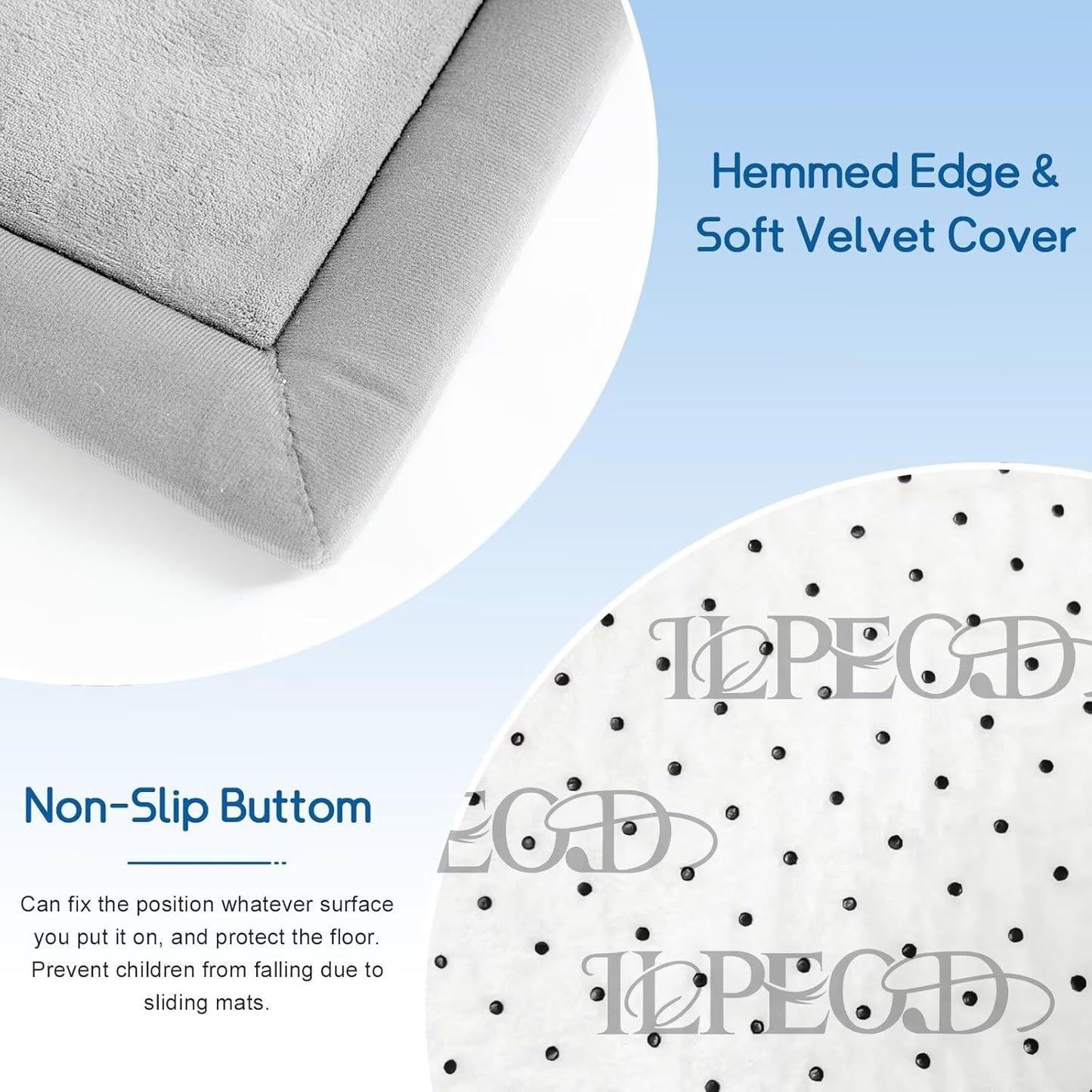 Baby Play Mat for Floor Tummy Time Mat Nursery Rug Muscle Mat Area Rug Playroom Rug Tatami Mat 6'7"x4'11" Memory Foam 1.3" Thick Crawling Mat for Babies,Toddlers, Infants, Kids(Light Gray)