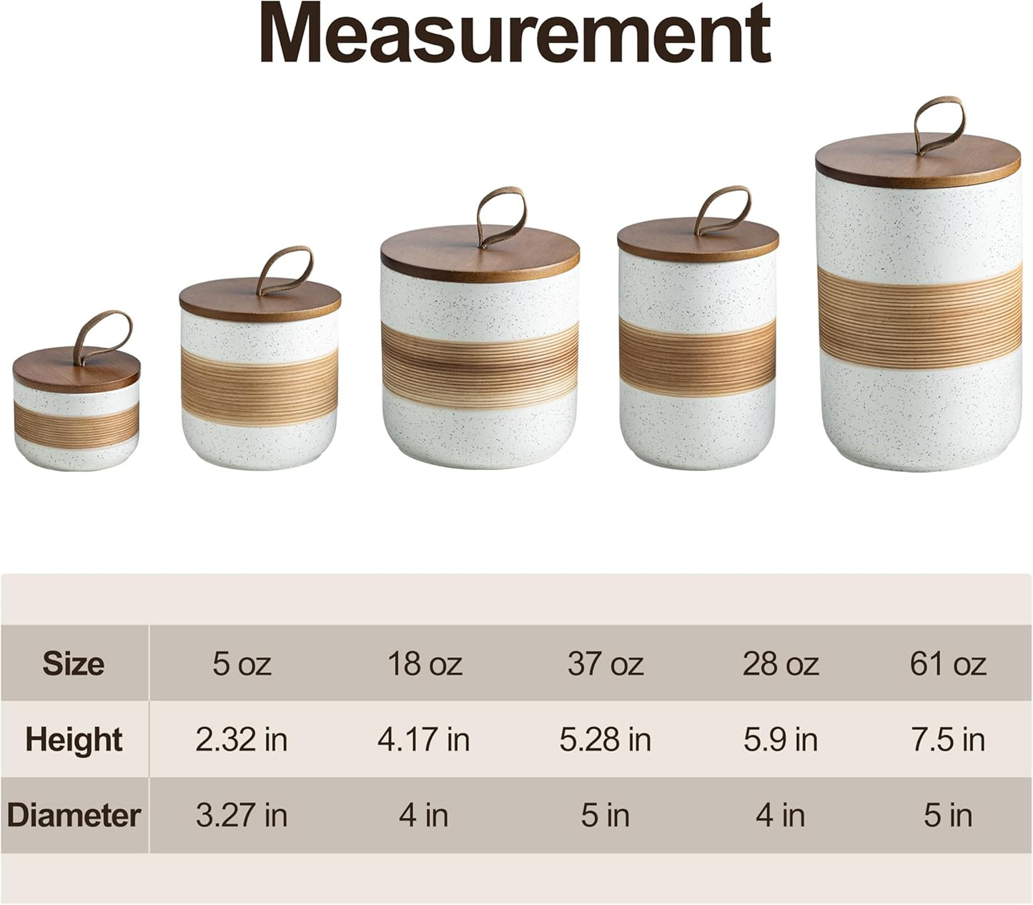 Spice Jars with Lid, Coffee Container Kitchen Food Storage Jars for Spice Sugar Tea Bag, Stackable Decorative Jars for Countertop, White & 37oz