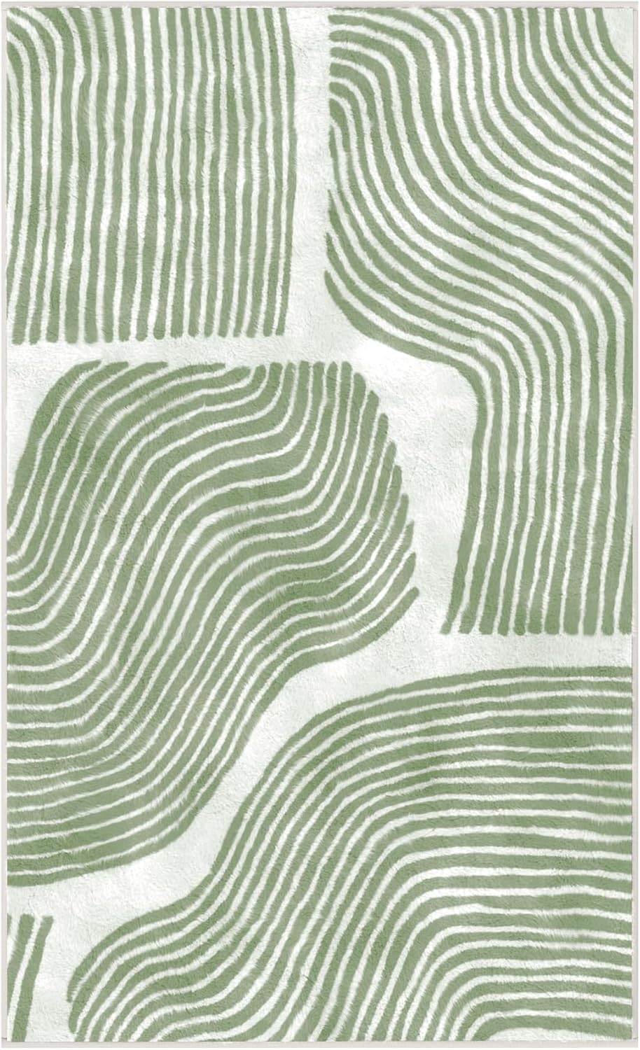 Zen Garden Area Rug - Ultra Soft Area Rug 5x7, Non Slip, Stain Resistant Living Room Rug, Washable Area Rugs for Living Room, Rugs for Bedroom (Green, 5x7)