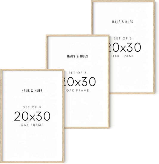 HAUS AND HUES 20x30 Picture Frames - Set of 3: Beige Framed Poster Frames
