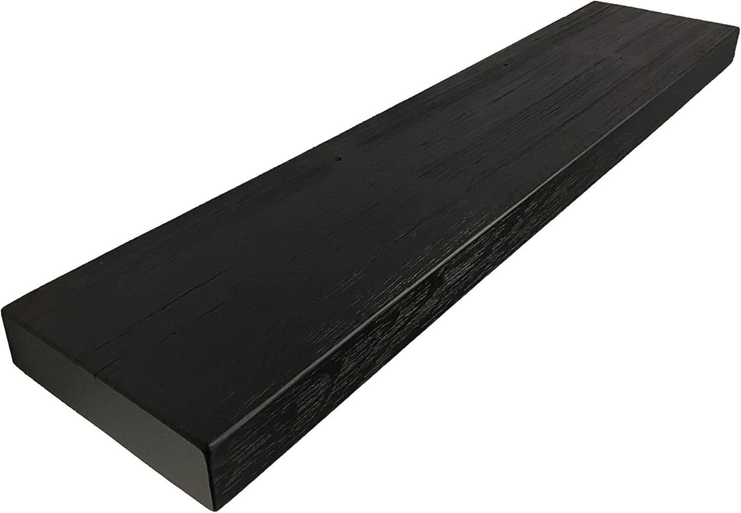 joelsantiques - 54 Inch Wooden Floating Shelves for Wall - 54x8x2 in - Made of Natural Wood - Long Heavy Duty Rustic Wall Shelves for Bedroom - Perfect for Living Room, Kitchen - Black
