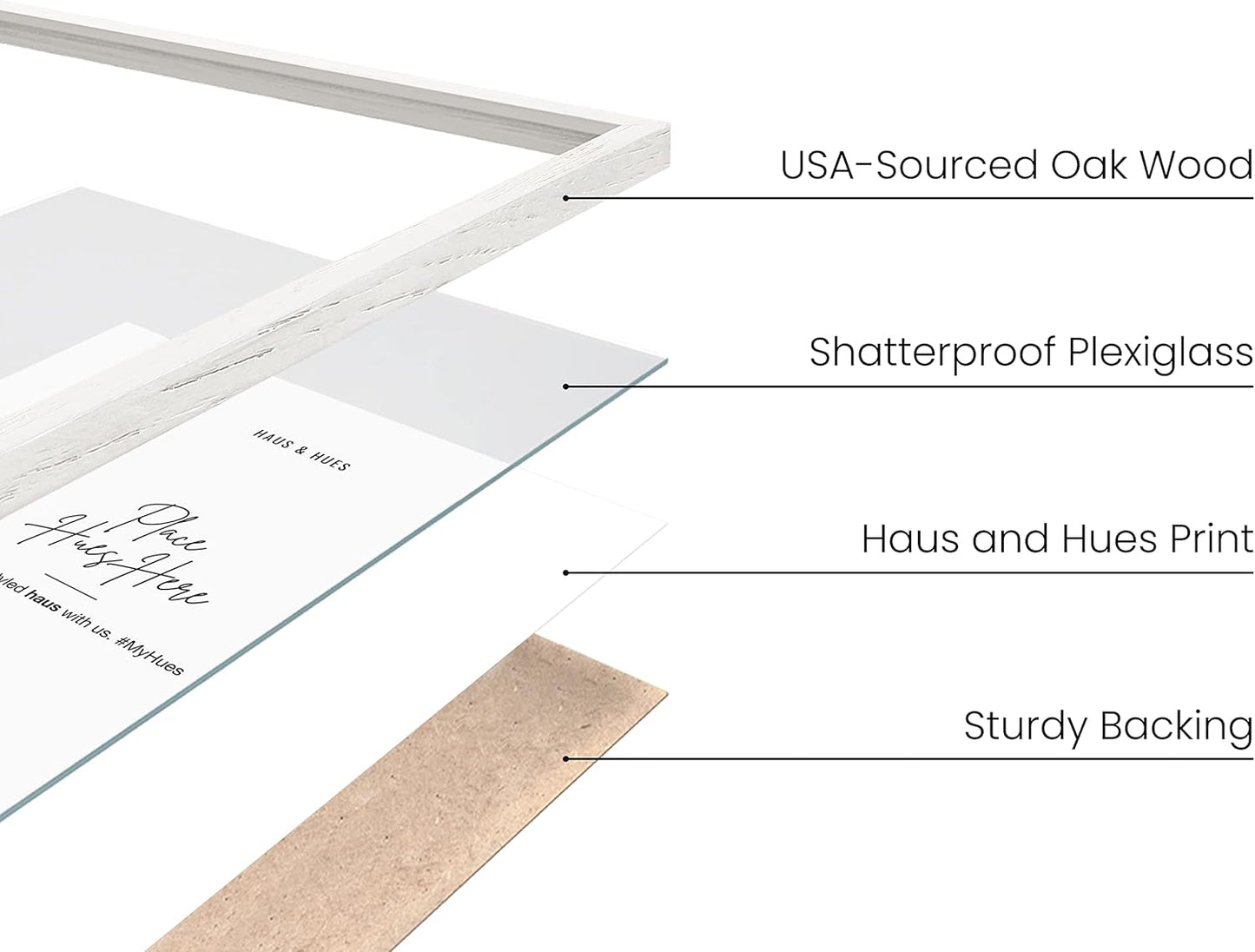 HAUS AND HUES Standalone White Oak Frame Set of 6-20x30