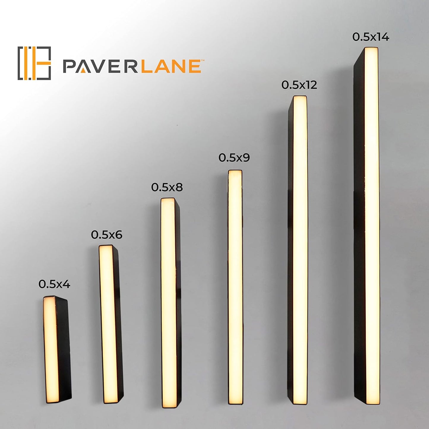 LUMENGY Paver Light Slim 0.5x6 Inch Glare-Free Steel Brick Lighting for Pavers, Walls, Driveway & Pathway Borders 2700K Warm White, Waterproof, Drive-Over Rated - 12V AC/DC