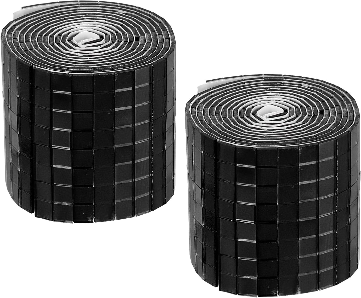 MECCANIXITY Self Adhesive Glass Mirror Mosaic Tiles 3200 Pcs 5 x 5 mm Disco Tiles for Craft Decoration Glass Mirror Disco Ball Black 2 Pcs