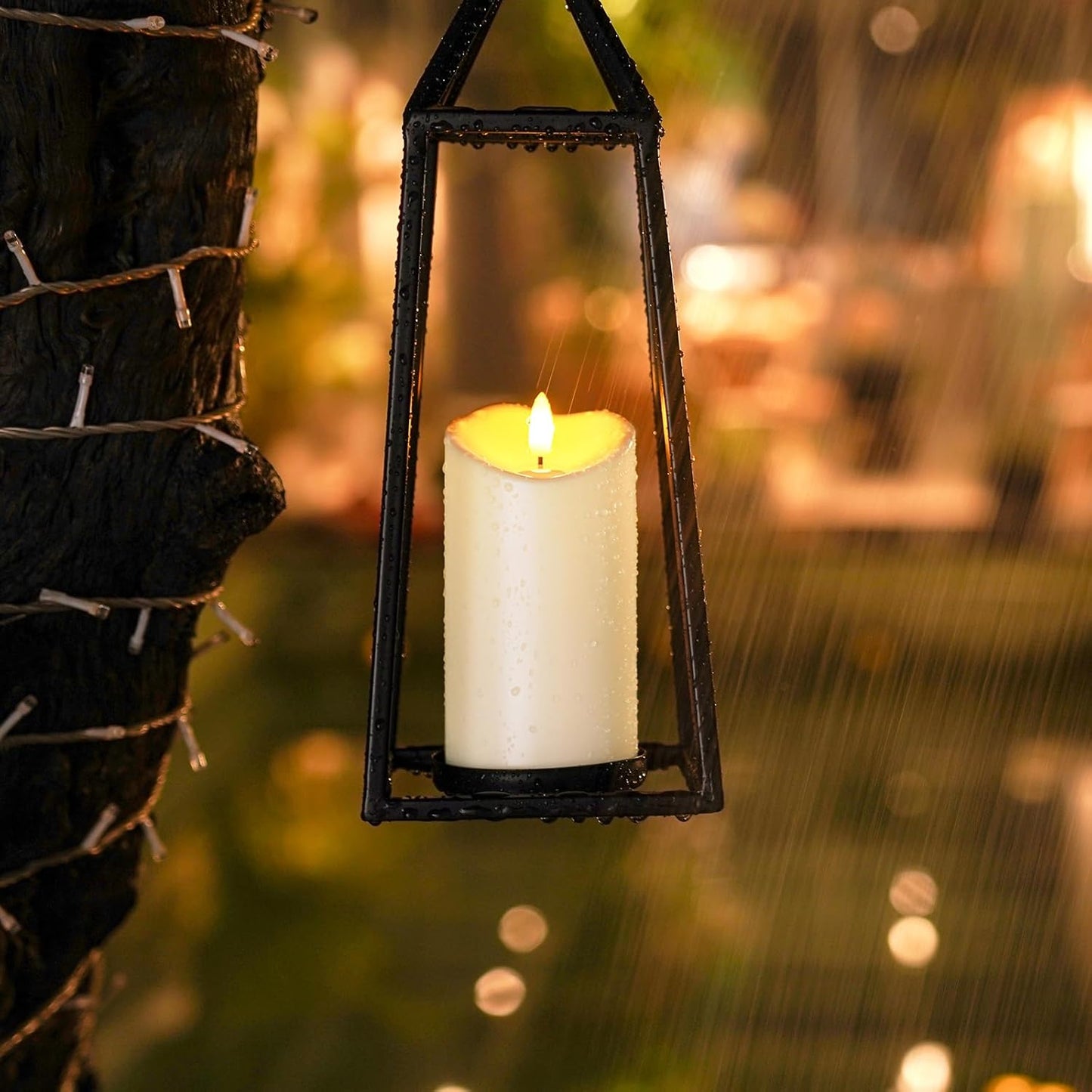 Homemory Rechargeable Flameless Candles, LED Candles, Battery Operated Candles with Remote and Timers, Outdoor Waterproof, Long Lasting, Set of 3