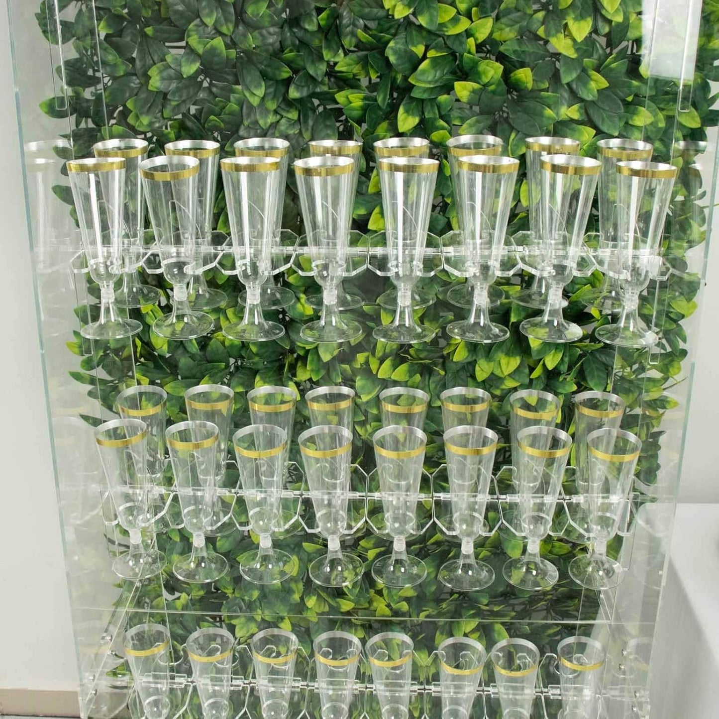 Tableclothsfactory 20 Pack | 3" Clear Acrylic Glass Holder Hooks for Double Side Display On Champagne Rack Stand