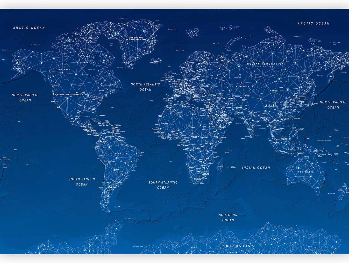 artgeist Wall Mural World Map 77x55 in - XXL Peel and Stick Self-Adhesive Wallpaper Removable Large Sticker Foil Wall Decor Print Picture Image Design Map of The World k-A-0125-a-a