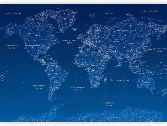 artgeist Wall Mural World Map 77x55 in - XXL Peel and Stick Self-Adhesive Wallpaper Removable Large Sticker Foil Wall Decor Print Picture Image Design Map of The World k-A-0125-a-a