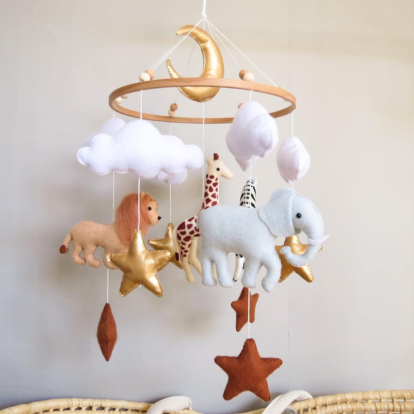 Safari Mobile for Crib Safari Baby Crib Mobile for Boys Girls Animal Baby Mobile for Crib Nursery Mobile for Bassinet