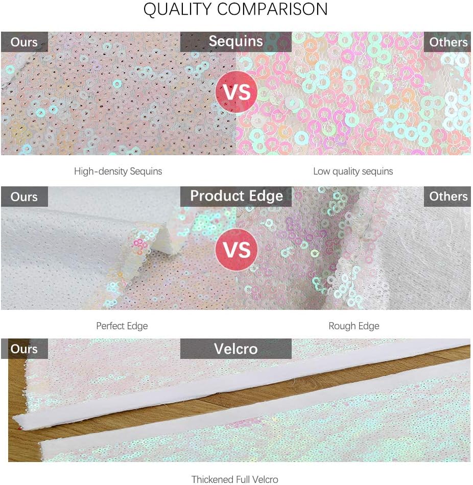 36 Inch Christmas Tree Skirt Iridescent White Tree Skirt Small Sequin Tree Mat for Merry Christmas Party Christmas Tree Decoration