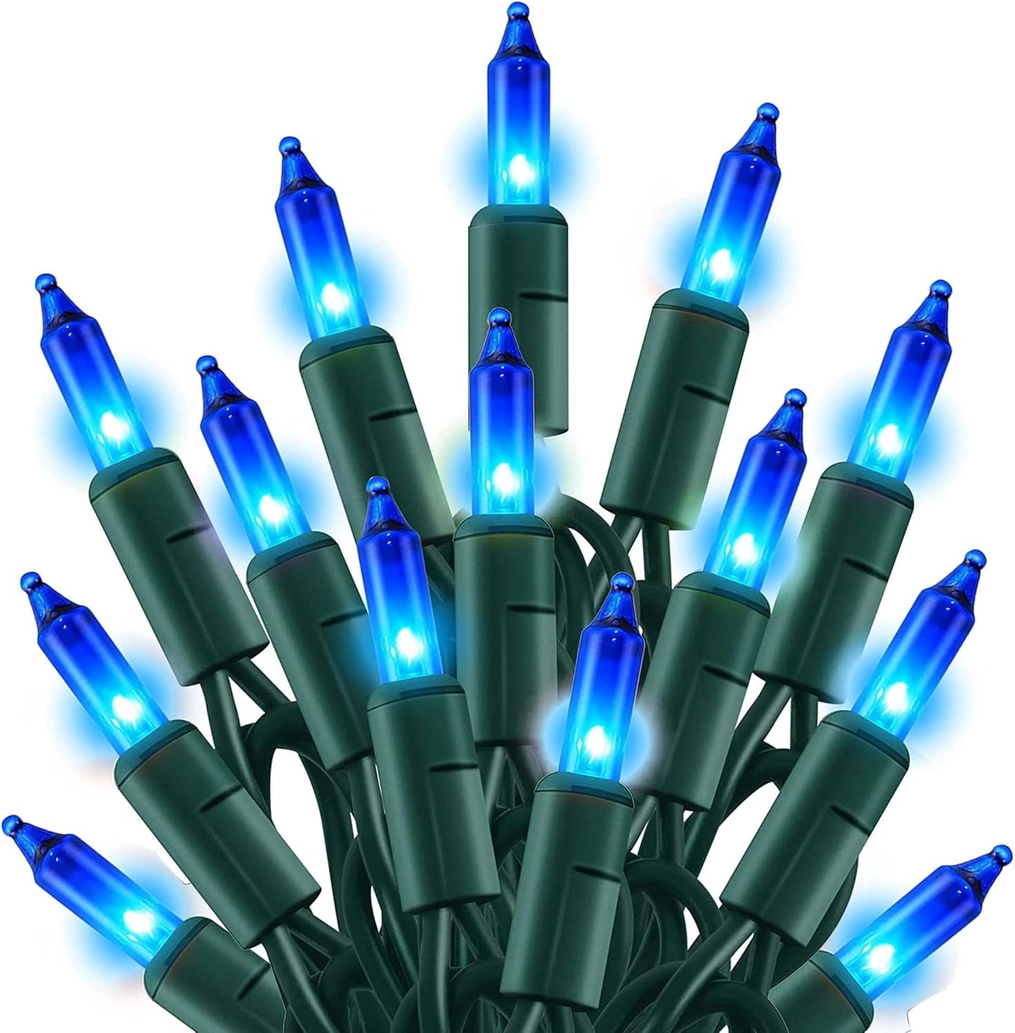 TW SHINE Blue Christmas Lights, 20FT 100 Count Incandescent Christmas Mini Tree String Lights, Waterproof Christmas Decorations for Outdoor Indoor Xmas Patio Home Party Garden Yard Decor