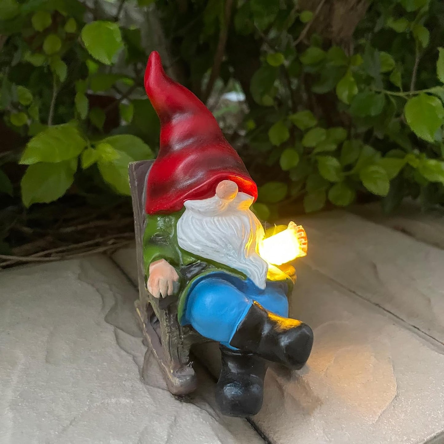 Solar Gnomes Decor Outside Mini Gnome Figurines Outdoor Solar Porch Patio Garden Miniatures Gnomes Decor Gift for Women Grandma Mother's Day Birthday