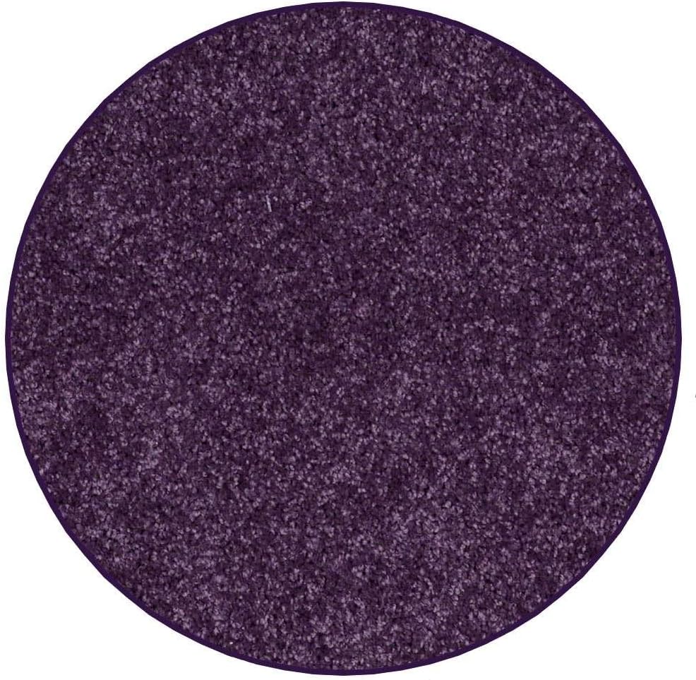 KOECKRITZ Soft and Colorful Kids Classroom Area Rugs (Passes Flammability Pill Test) Many Sizes and Bright Colors to Select from (4' Round, Eggplant)