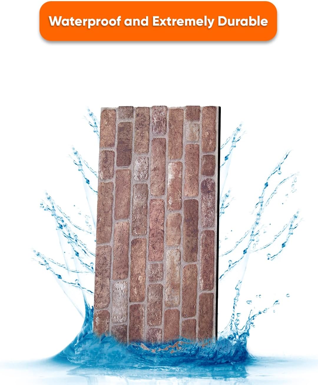 IZODEKOR 3D Wall Panels Brick Effect - Cladding, Stone Look, Styrofoam Facing for Living Room, Kitchen, Bathroom, Balcony, Bedroom, Back of Counter | Old Castle (10 x Panels) - Covers 53 sq ft