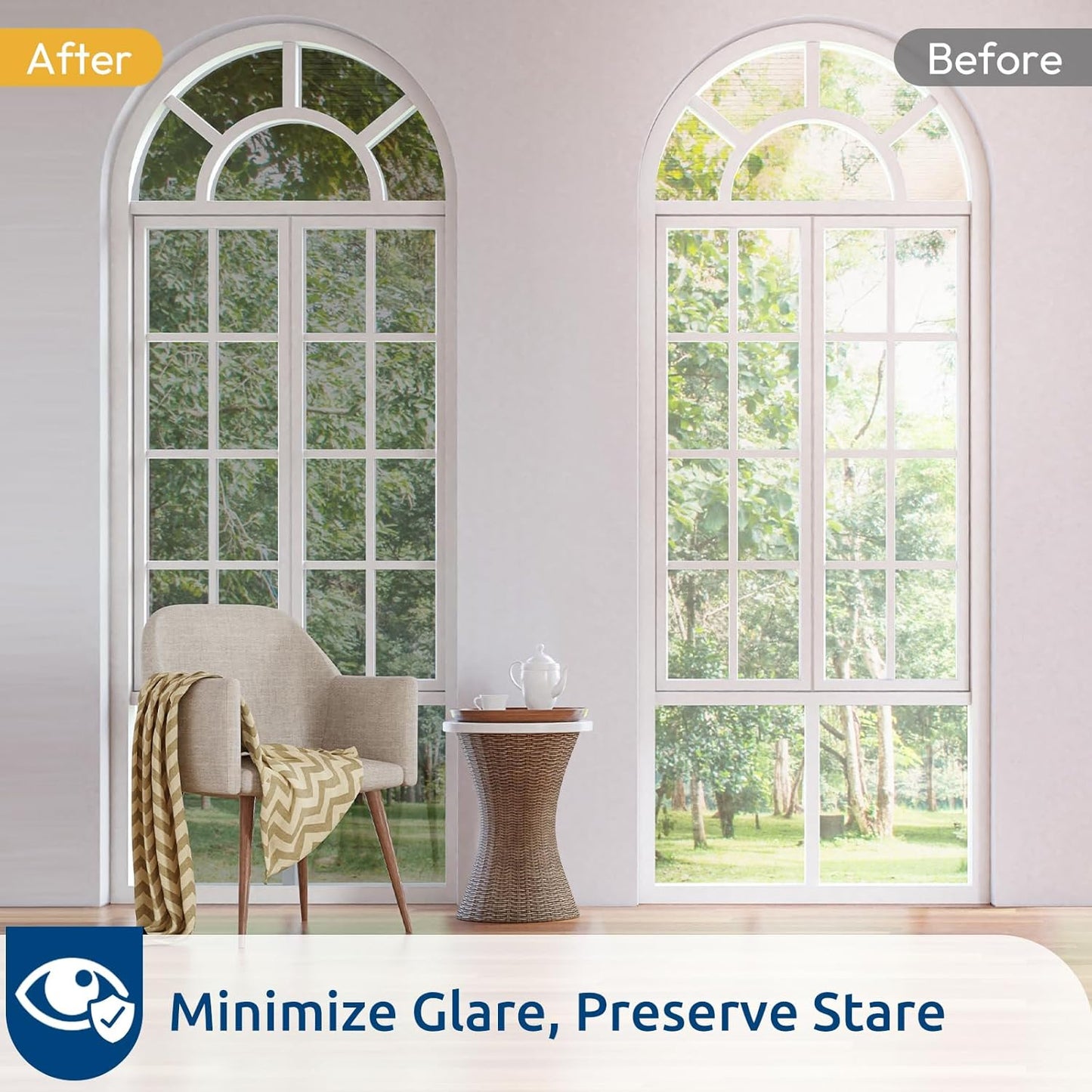 rabbitgoo Window Privacy Film One Way Window Tint for Home, Removable Reflective Heat Sun Blocking Anti UV Glass Door Covering, Mirror Tinting Film House Office, 23.6 in X 16.4 Feet, Silver