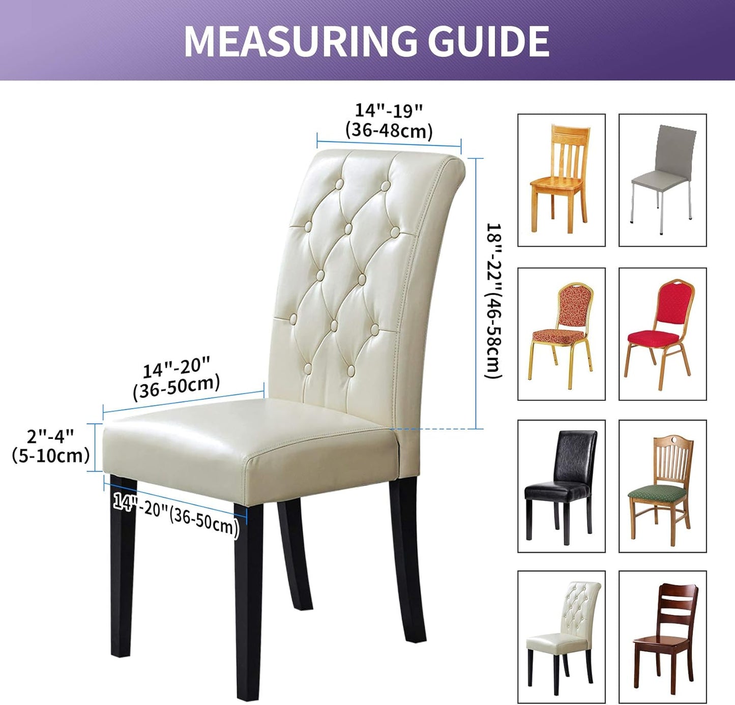 Joccun Chair Covers for Dining Room Set of 2,Dining Chair Slipcovers Stretch Dining Room Chair Covers Seat Protector,Washable Parsons Chair Cover for Home,Hotel,Banquet(Gray,2 Pack)