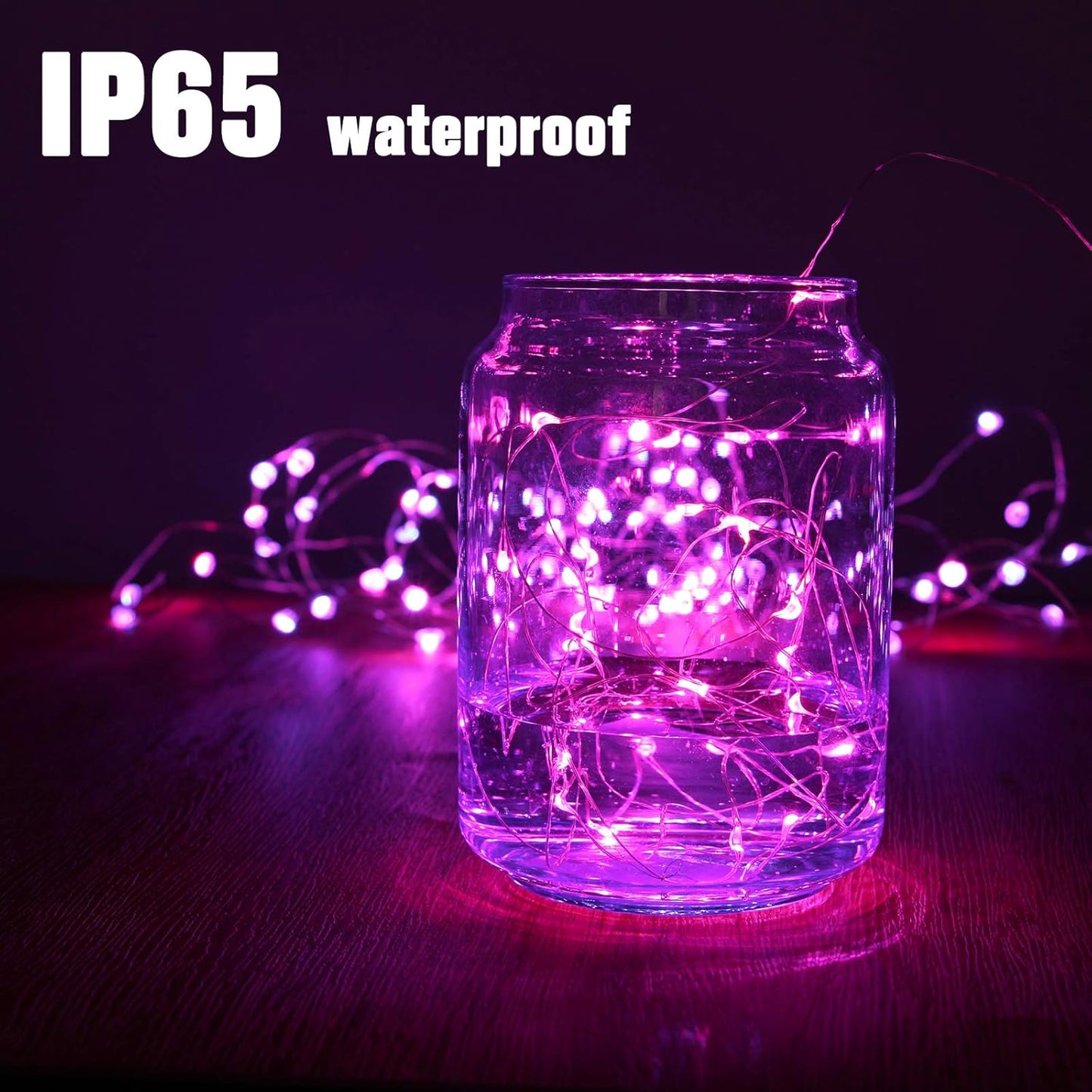 XINKAITE Fairy Lights - Waterproof LED Starry String Lights for Indoor & Outdoor DIY Decoration, Home Parties, Christmas Holiday (10FT/3Meters, Pink)