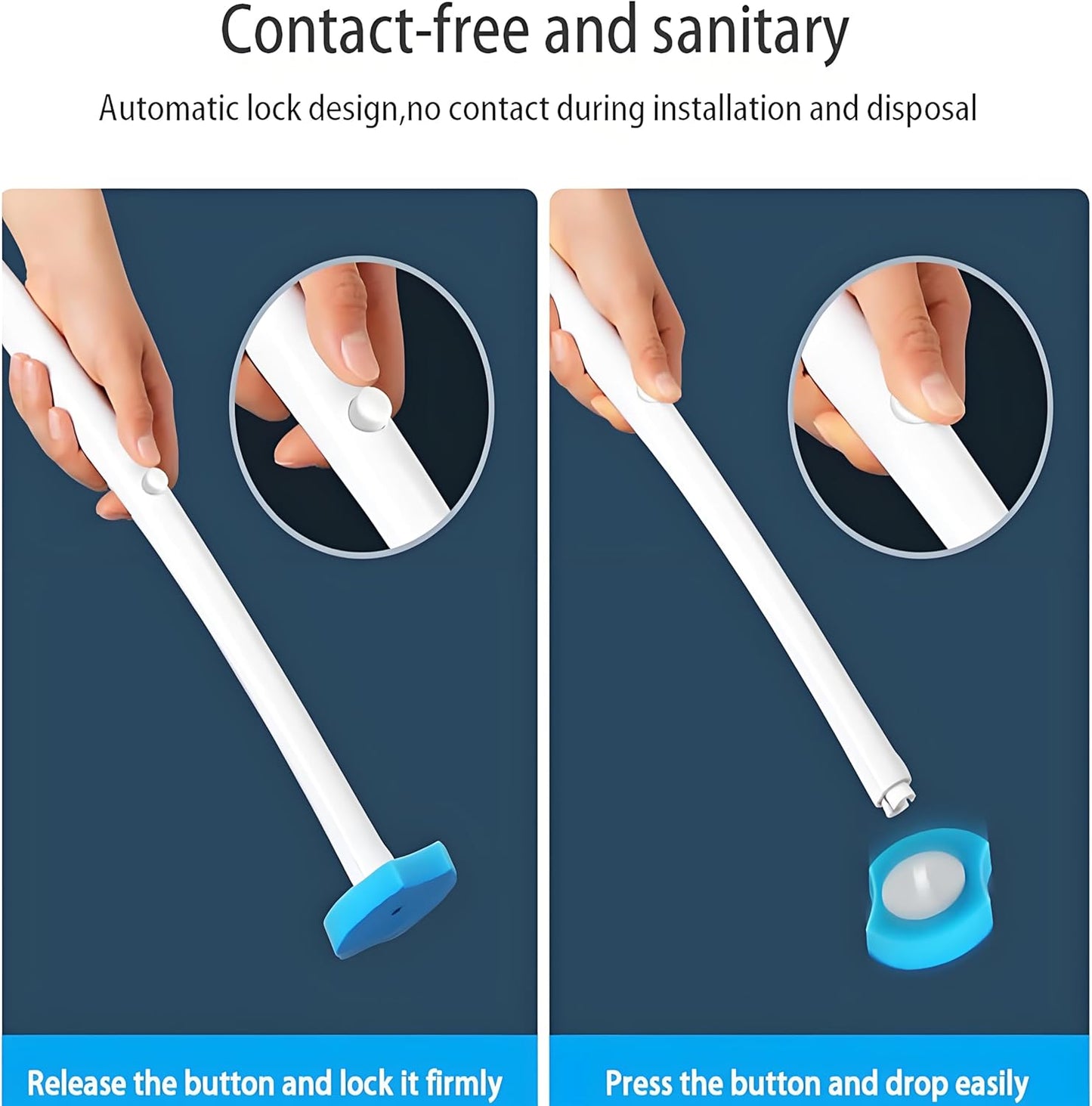 Disposable Toilet Brush with 40 Wand Refill Heads - KIRIKIT Wall-Mounted Toilet Brush and Holder Bowl Cleaner Set with 3 Scents for Deep Cleaning and Hygienic Bathroom Toilet Cleaning System