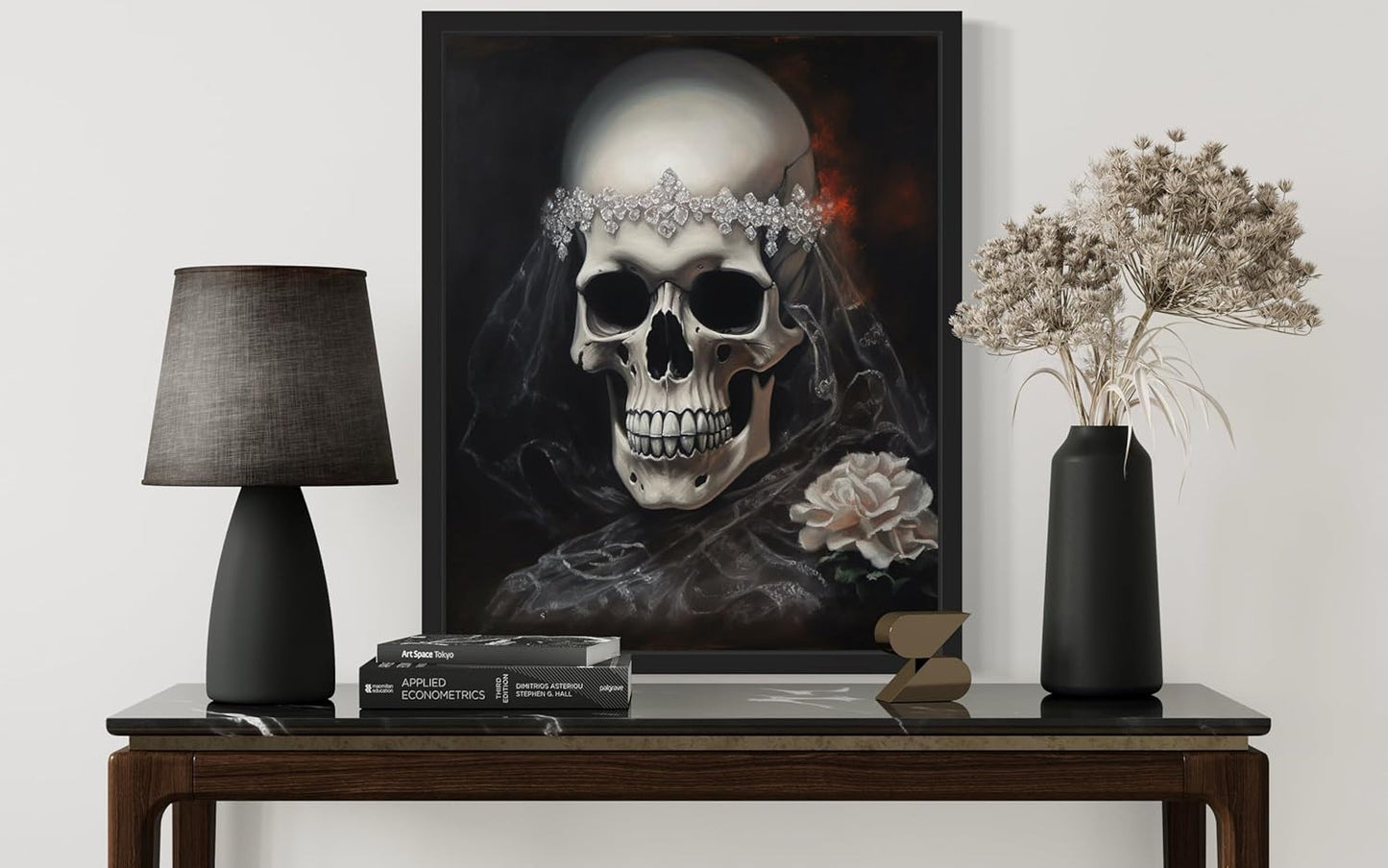 Skull Bride Poster Art Print, Halloween Scary Vintage Wall Art Academia Spooky Painting Decoration for Horror Prints, Gothic Posters Bedroom Decor 89 (Skull Bride, 11 x 14 inches, Unframed)