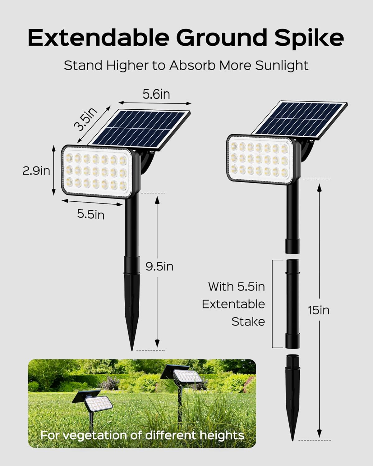 JACKYLED 84 LED Solar Spotlights, Solar Spot Lights w/ 5 Lighting Modes 3 Color, 360 Adjustable Light & Panel, Outdoor Waterproof Super Bright Garden Lights for House Yard Garage Pathway, 6 Pack