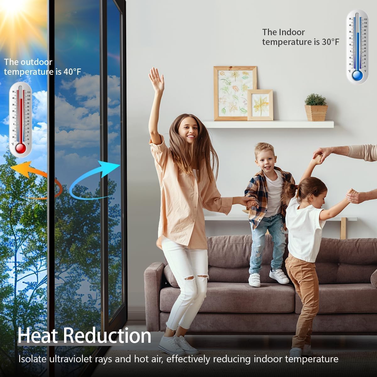 Niviy One Way Privacy Window Film See Out Not in 23.6 x 118 Inch Window Tint for Home Heat Blocking Anti UV Glass Door Mirror Reflective Window Film for Home Office, Silver