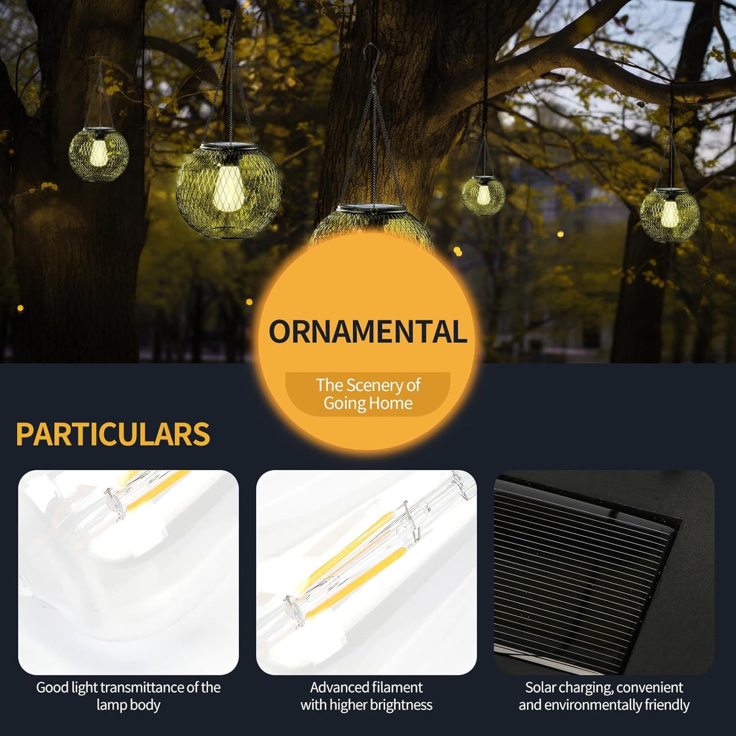 Replacement Solar Light Parts-Solar Lanterns Outdoor Waterproof Two Sizes for Versatile Switching 2 Pack They Can Serve As Accessories Or Stand Alone As Lanterns