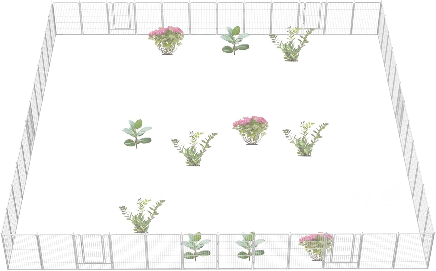 FXW Garden Fence Outdoor for The Yard – 40in(H) x 108.0ft(L) Heavy Duty Metal Animal Barrier for Dog and Rabbit, Decorative Dog Fence, 48 Panels, White