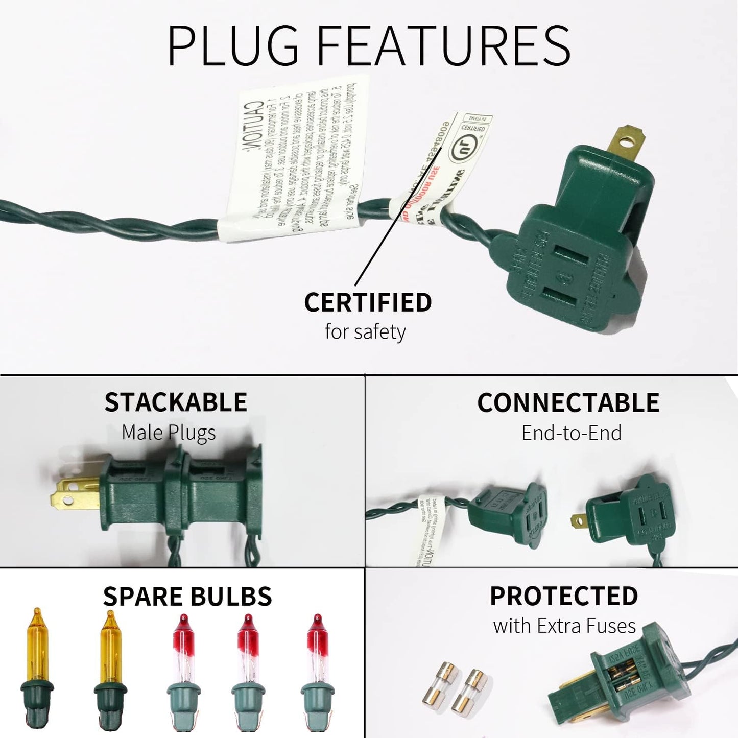 150LIGHTS Yellow Extra-Bright with End Connectors Christmas Decorative Lights 9.72m UL Certified Mini String Light Set Waterproof for Home Garden Holiday Christmas Tree Party Patio Wedding