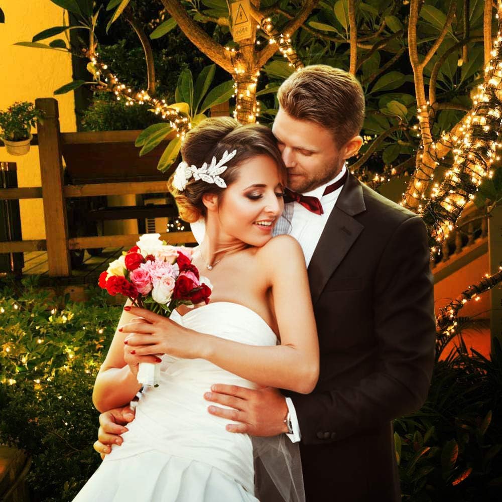 XTF2015 105ft 300 LED Christmas String Lights, End to End Plug 8 Modes Christmas Lights UL Certified Outdoor Indoor Fairy Light Christmas Tree, Patio, Garden, Party, Wedding, Holiday (Warm White)