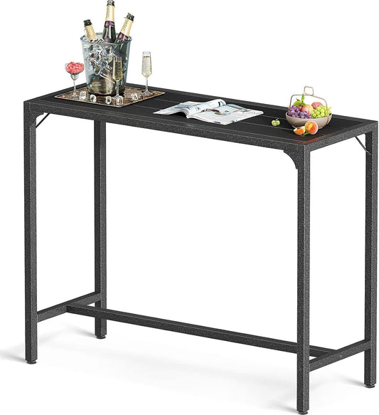 ODK 39 Inch Outdoor Bar Table, Patio Counter Bar Height Table with Weather Resistant Waterproof Top for Hot Tub Garden, Yard, Balcony, Poolside, Indoor (Black)